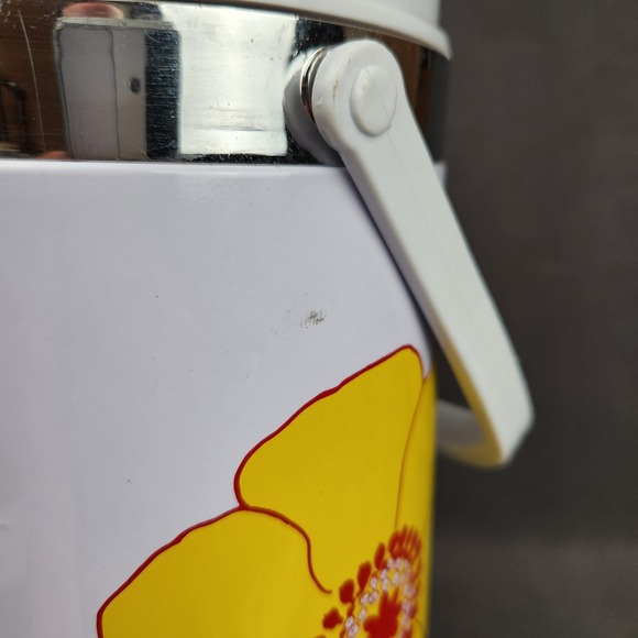 Vintage Floral Airpot Thermos Drink Dispenser Poppy Flower Power Hot Cold Server - Picture 7 of 15